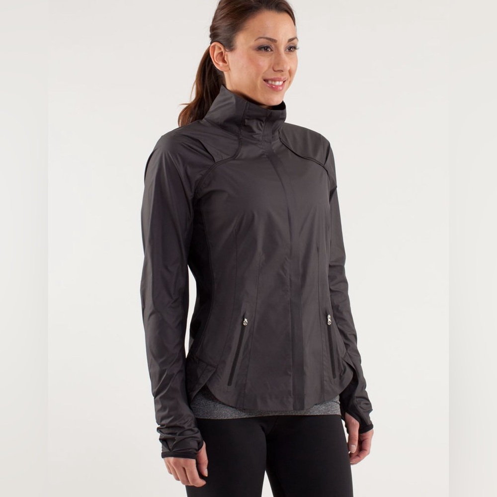 Vintage Lululemon Resolution Hooded Jacket Water Resistant Hood Running Workout